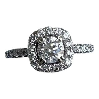 Natural Diamond Engagement Ring in 14kt White Gold - 0.70ct Center, Appraised, Size 5.75 For Sale