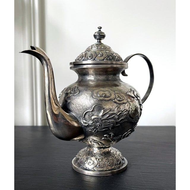 Early 20th Century Early 20th Century Chinese Export Silver Tea or Coffee Service by ZeeSung - 3 pcs For Sale - Image 5 of 18