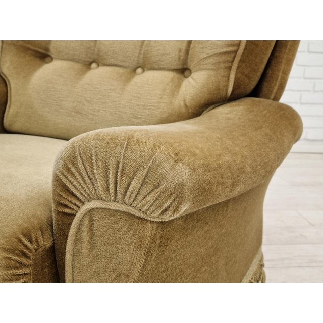 1970s Danish Velour Club Chair, 1970s For Sale - Image 5 of 18