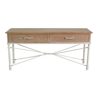 Vintage Iron and Wood Console Table For Sale