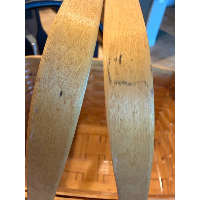 Wood Vintage Longaberger Medium Market Basket With Protector For Sale - Image 7 of 8