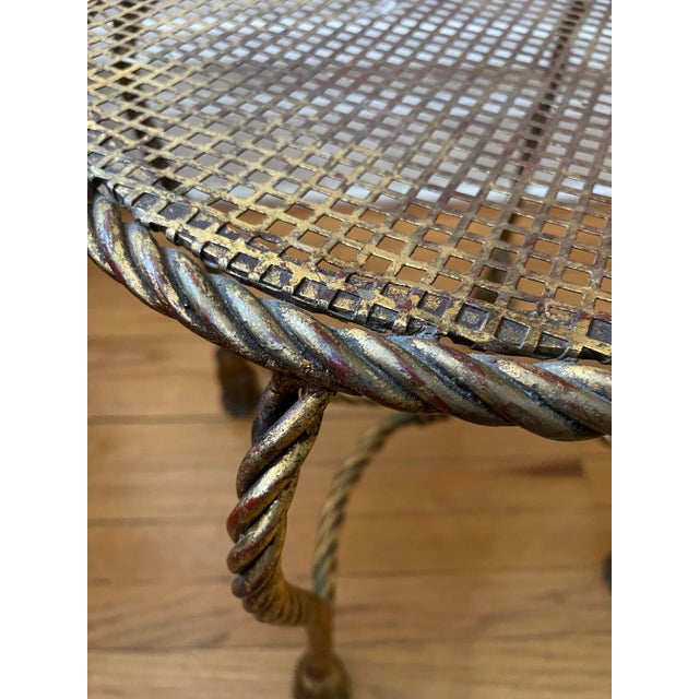 Vintage 1960s Gilt Italian Rope Table For Sale In Chicago - Image 6 of 12