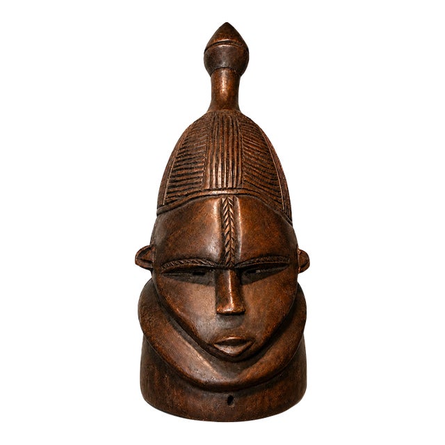 Large Senufo-Style African Helmet Mask Sculpture For Sale