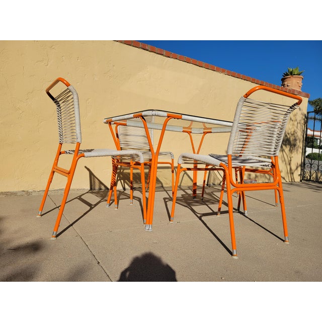 Vintage 1960s Ames Aire Mid Century Patio Dining Table & 4 Chairs