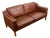 Mid Century Danish Modern Sofa Couch Brown Leather 2 Seat Settee Vintage Denmark For Sale