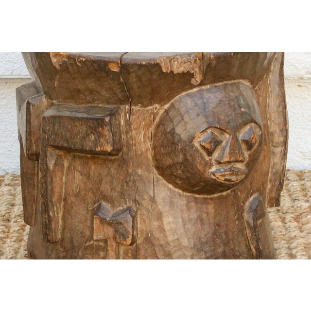 African Antique Yoruba Ceremonial Pedestal Stool For Sale - Image 3 of 9