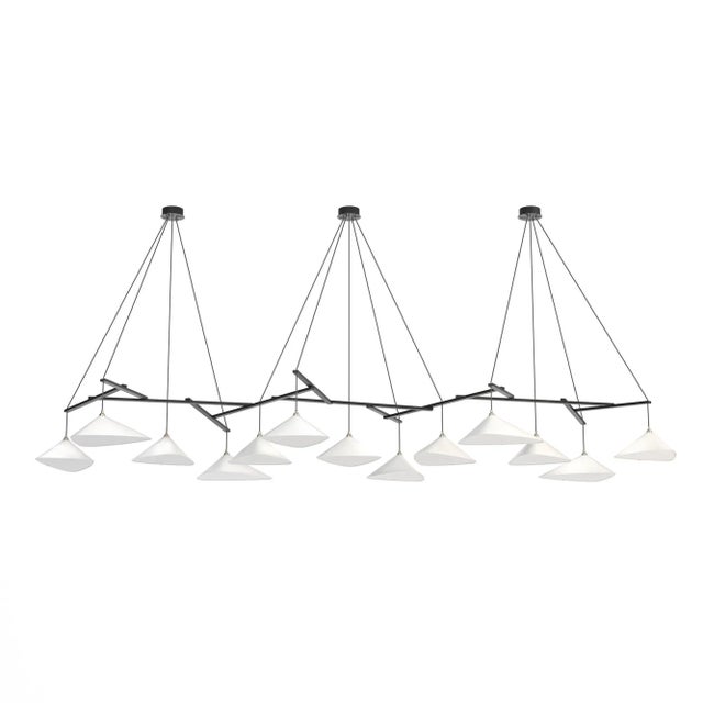 Monumental Daniel Becker 'Emily 13' Chandelier in Matte White for Moss Objects For Sale - Image 12 of 12