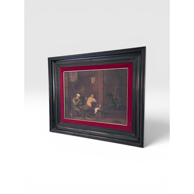 Late 19th Century Late 19th Century Spanish Museum Copy After David Teniers the Younger – Tavern Interior Oil on Canvas, Prado Provenance For Sale - Image 5 of 9