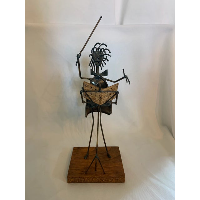 Vintage "Maestro, Please!" Brutalist Formed Wire & Sheet Metal Sculpture For Sale - Image 13 of 13
