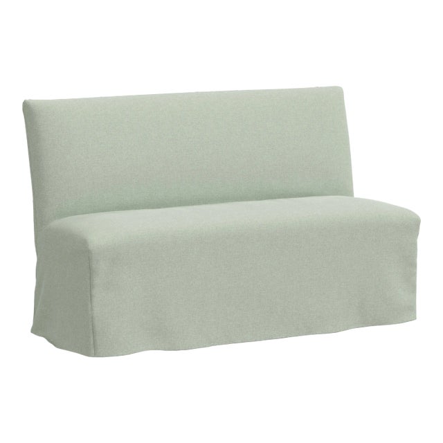 Slipcover Dining Banquette in Zuma Seafoam For Sale