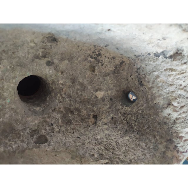 White Sink Stone Tray with Sculpted Face, Italy, Early 20th Century For Sale - Image 8 of 9