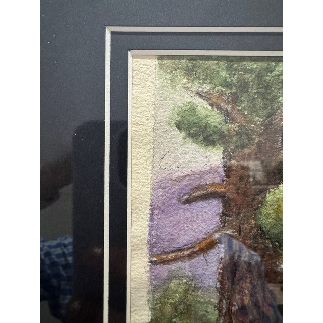 Realism 1940s W. C. Vincent Signed Hunting Dogs Mountain Lake Landscape Painting Framed For Sale - Image 3 of 8