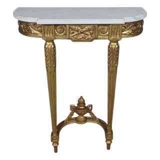 Louis XVI Console Table in Marble and Giltwood, 20th Century For Sale