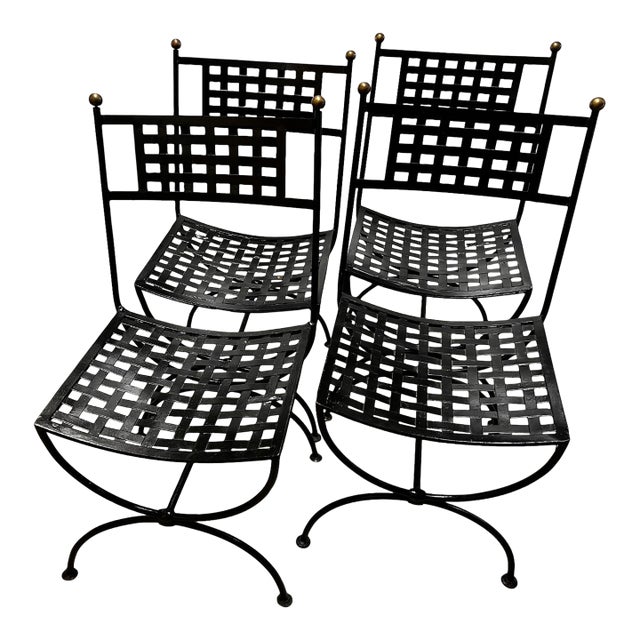 Early 20th Century Garden Dining Chairs, 4 Pieces For Sale