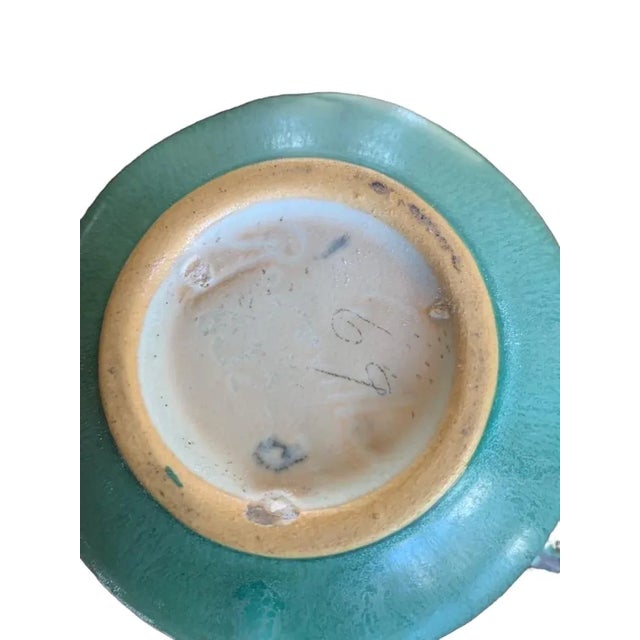 1930s Jardiniere Green Roseville Pinecone Vase For Sale - Image 10 of 12