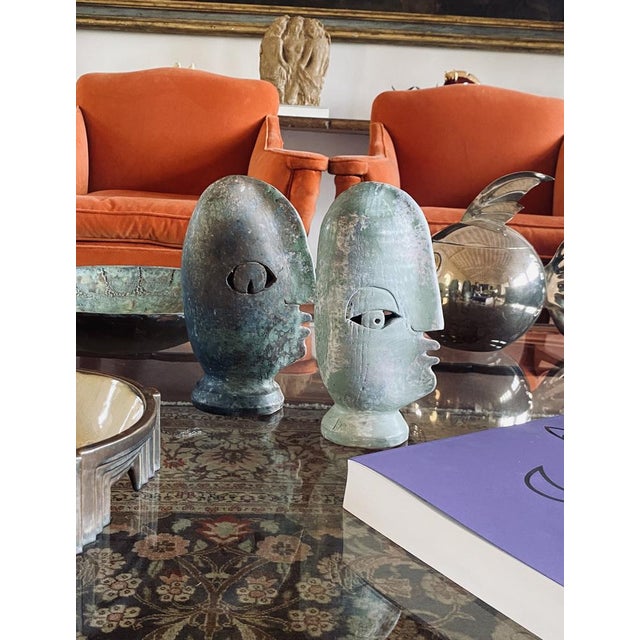 Loul Combres, Les Bisous, 1987, Terracotta, Set of 2 For Sale - Image 13 of 18