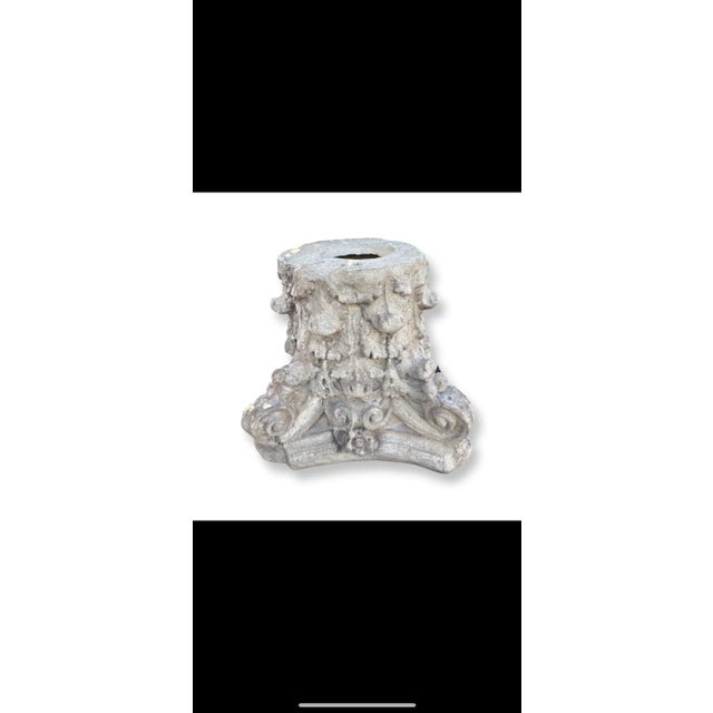 Italian Vintage Italian Concret Corinthian Capital, a Classical Architectural Sculpture. For Sale - Image 3 of 4