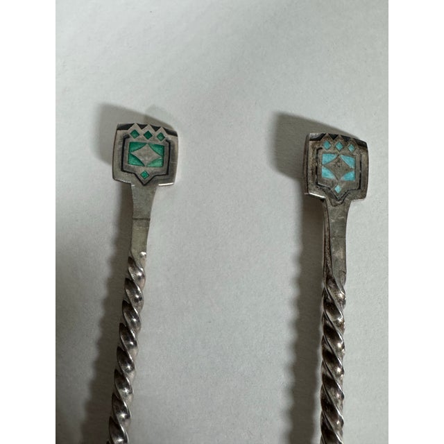 1970s 1970s Estonian Tallinn 916 Silver-Gilt & Enamel Serving Spoons – Pair For Sale - Image 5 of 7