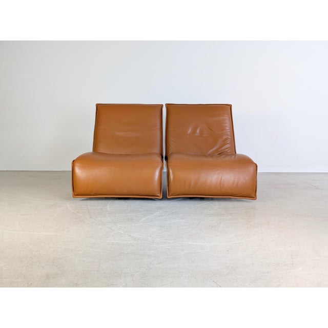 Postmodern Epos Free Motion Armchair in Cognac Brown Leather from Koinor For Sale - Image 3 of 15