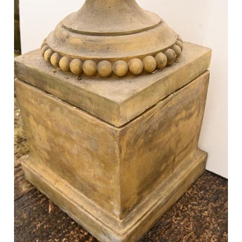 English Stone Garden Urns with Ram Masks, Set of 2 For Sale - Image 13 of 15