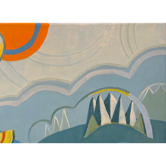 Abstract “High Meadow Blue” Oil on Linen by Nancy M. Vignola For Sale - Image 3 of 7