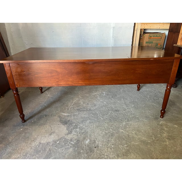 19th Century Antique Regency Style Solid Mahogany Library Table Desk. For Sale - Image 14 of 15