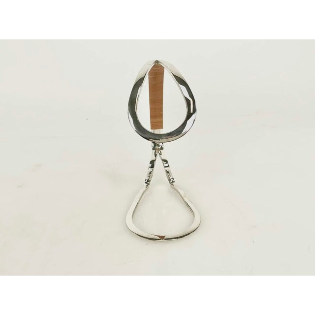Eisenberg Lozano 1960s Eisenberg Lozano Sculptural Silver Plated Wine Bottle Holder For Sale - Image 4 of 11