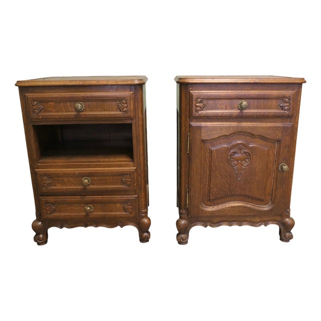 French Golden Oak Bedside Lockers, 1960, Set of 2 For Sale