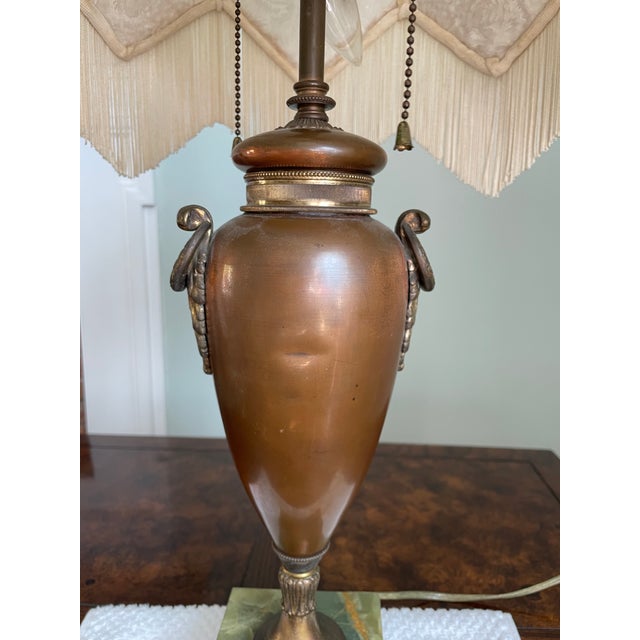 Metal 1970s French Bronze Marble Table Lamp For Sale - Image 7 of 12