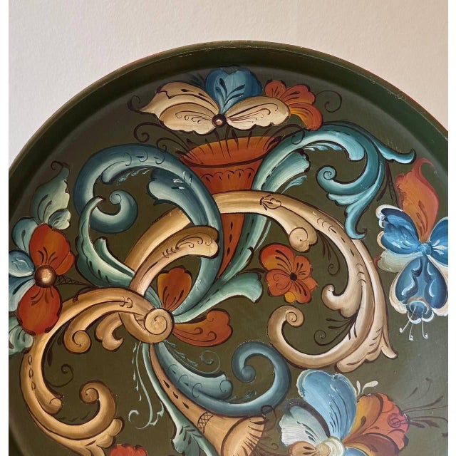 Vintage Norwegian Hand-Painted Rosemaling Wooden Bowl, Dated 1994 For Sale - Image 4 of 7