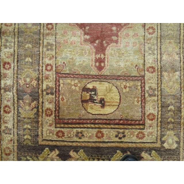 Soft Red Turkish Lion Pictorial Runner For Sale - Image 4 of 6