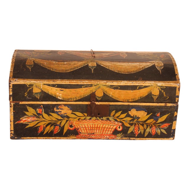 Norman Wedding Chest in Painted Wood, 1800s For Sale