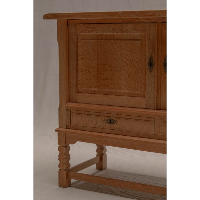 Vintage Oak Sideboard by Henning Kjærnulf, 1960s For Sale - Image 10 of 14