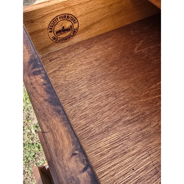 Wood Basset Furniture Mid Century Modern MCM Trimline Gunstock Walnut Dresser For Sale - Image 7 of 8