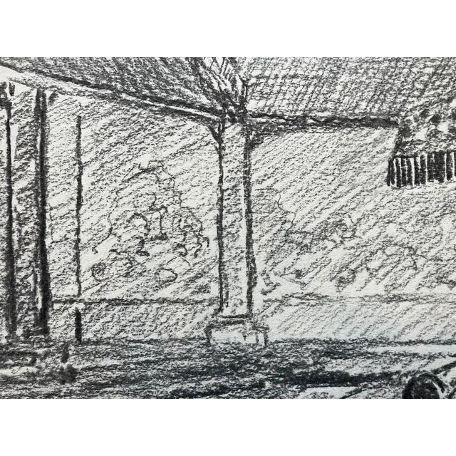 Vintage John Van Der Sterren Original Charcoal Drawing of Sayan, Ubud, Bali 20th C. For Sale - Image 4 of 11