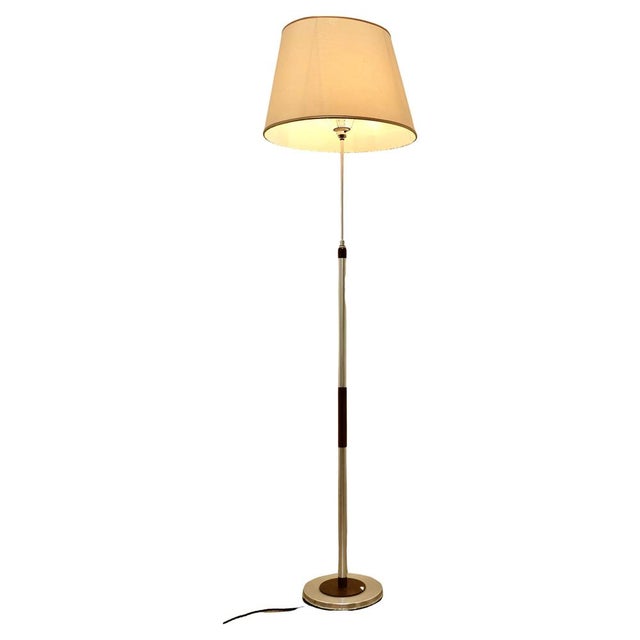 Mid-Century Modern Chrome and Wood Telescopic Floor Lamp, 1960s For Sale - Image 12 of 12