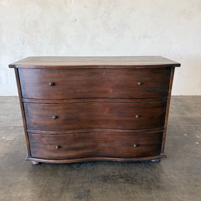 49.5" W x 20"x 36"H 19" at center Interior drawers: 43.5"W x 15"D x 7.25" Leg Height: 3" Handles : Metal Wood Species:...