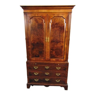 Henredon Aston Court Collection Burl Wood Armoire For Sale