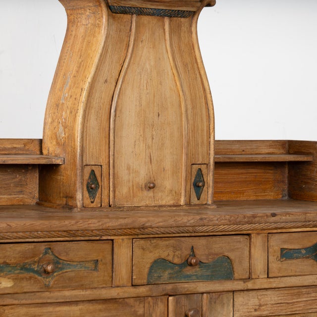 Early 19th Century 19th Century Original Painted Swedish Pine Clock Cabinet For Sale - Image 5 of 12