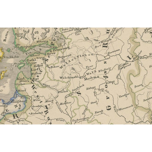 Paper Map of Europe with Political Divisions and Borders, 1858 For Sale - Image 7 of 10