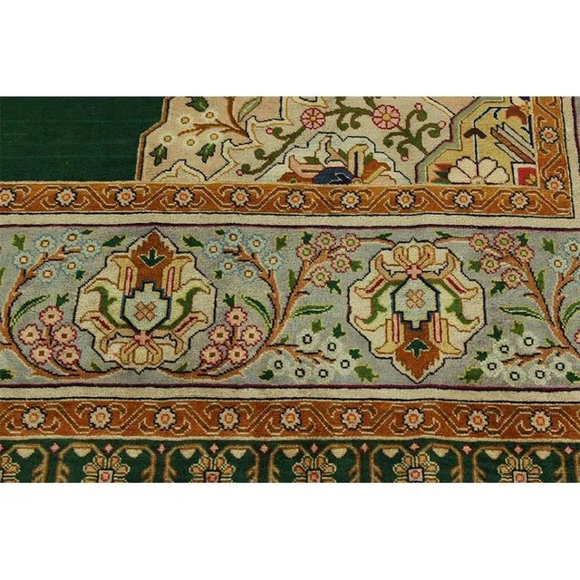 1970s Persian Tabriz Area Rug 9’5″ X 12’10” For Sale - Image 9 of 12