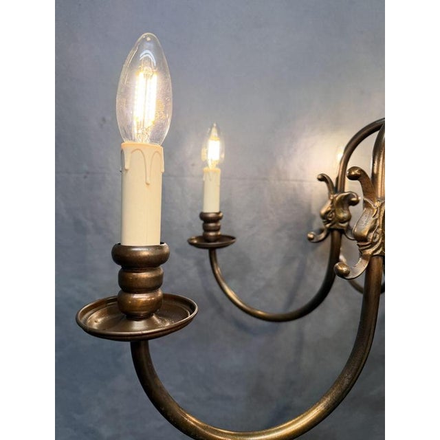 Large Antique Flemish 8-Branch Chandelier For Sale - Image 6 of 8