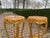 1980s 1980s French Louis XVI Gold Beech Marble Side Tables - Pair of 2 Pc For Sale - Image 5 of 9