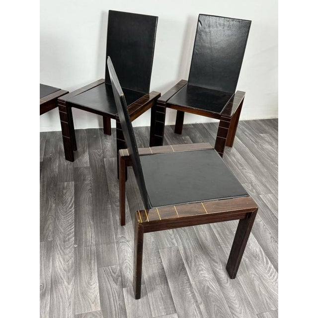 Mid-Century Modern Rosewood Dining Chairs in the style of Afra & Tobia Scarpa, 1970, Set of 6 For Sale - Image 13 of 15