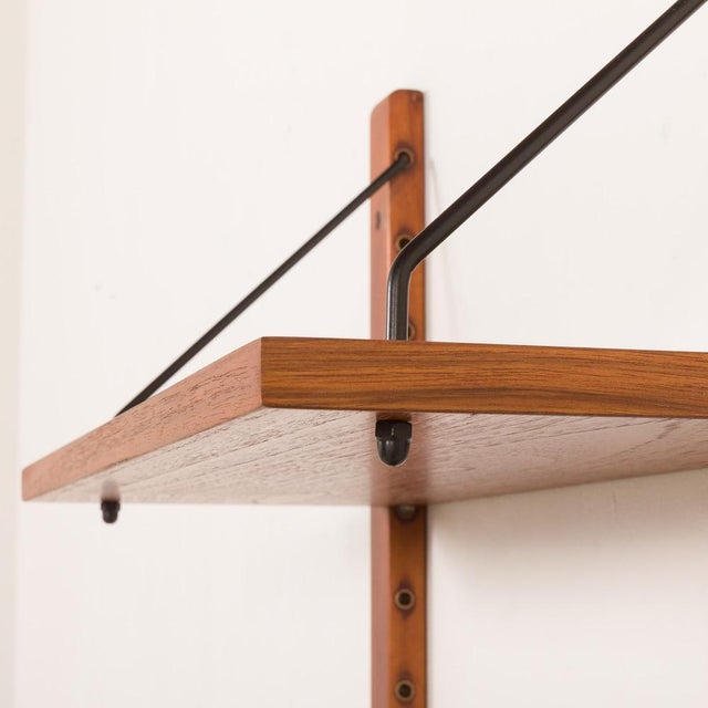 Brown Mid-Century Modern Teak Upcycled Shelving Unit, 1960s For Sale - Image 8 of 9