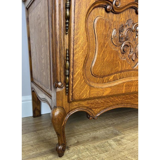 Wood Vintage Louis XVI French Oak Display Cabinet For Sale - Image 7 of 14