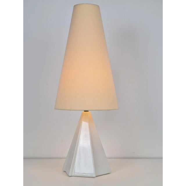 Vintage Geometric Teepee Table Lamp in Ceramic, 1970s For Sale - Image 10 of 10