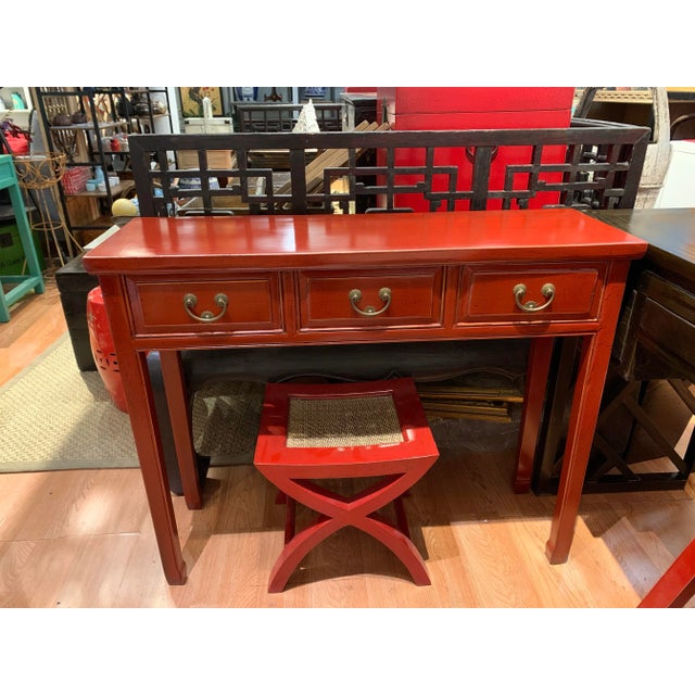 1990s 1990s Asian Ming Style Console Table-Red For Sale - Image 5 of 5