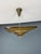 Gold Art Deco Verrerie Dart Amber Molded Glass Pendant Light by Degue, France, 1930 For Sale - Image 8 of 18
