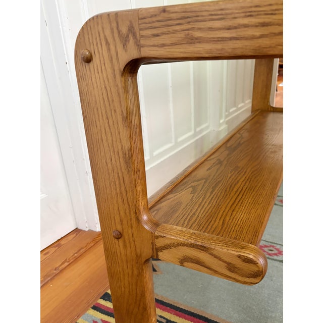 Mid-Century Modern Vintage 1970s Modern Lou Hodges Style Oak Console Table For Sale - Image 3 of 8